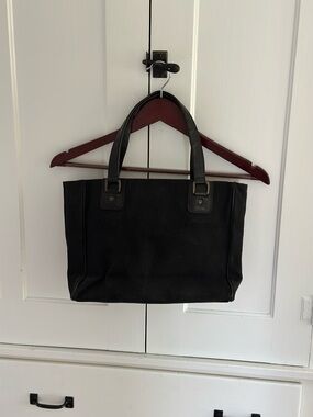 Black Dries Van Noten Canvas Tote Bag with Leather Handles